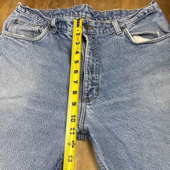 Vtg Carhartt Flannel Lined Jeans Mens 36x30 Light Blue Dungaree Work Distressed‎ - Picture 13 of 16